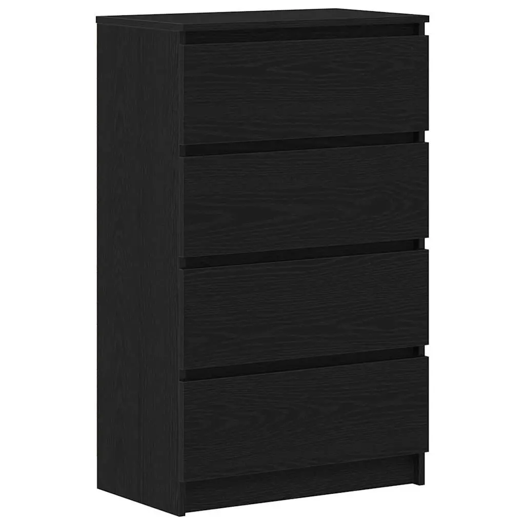 Sideboard Black Oak for Dining Room Bedroom Bathroom Kitchen 60x35x98.5cm Engineered Wood Cabinet Storage Buffet