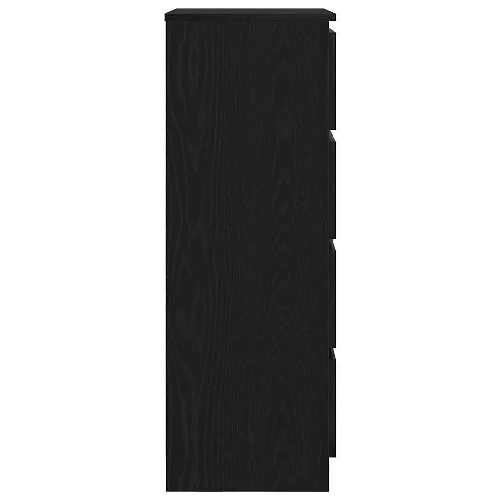 Sideboard Black Oak for Dining Room Bedroom Bathroom Kitchen 60x35x98.5cm Engineered Wood Cabinet Storage Buffet