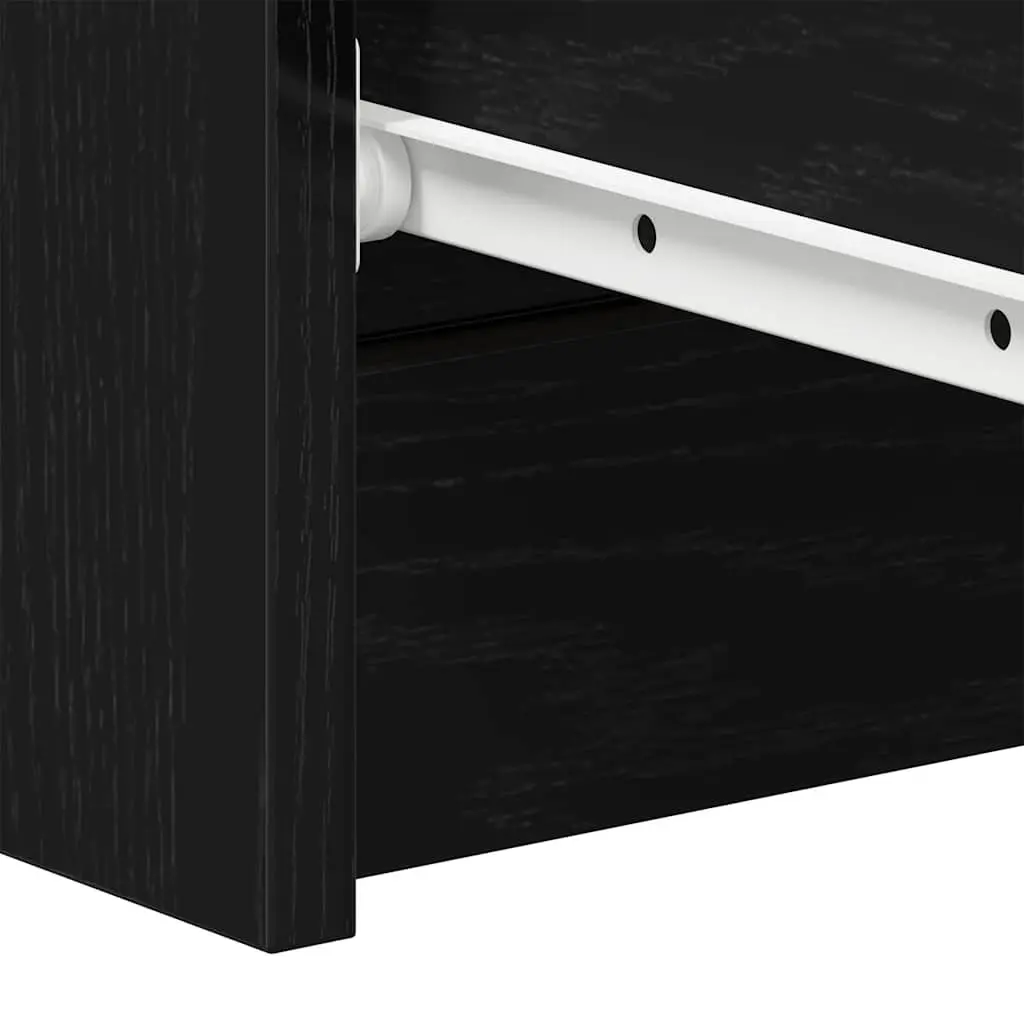 Sideboard Black Oak for Dining Room Bedroom Bathroom Kitchen 60x35x98.5cm Engineered Wood Cabinet Storage Buffet