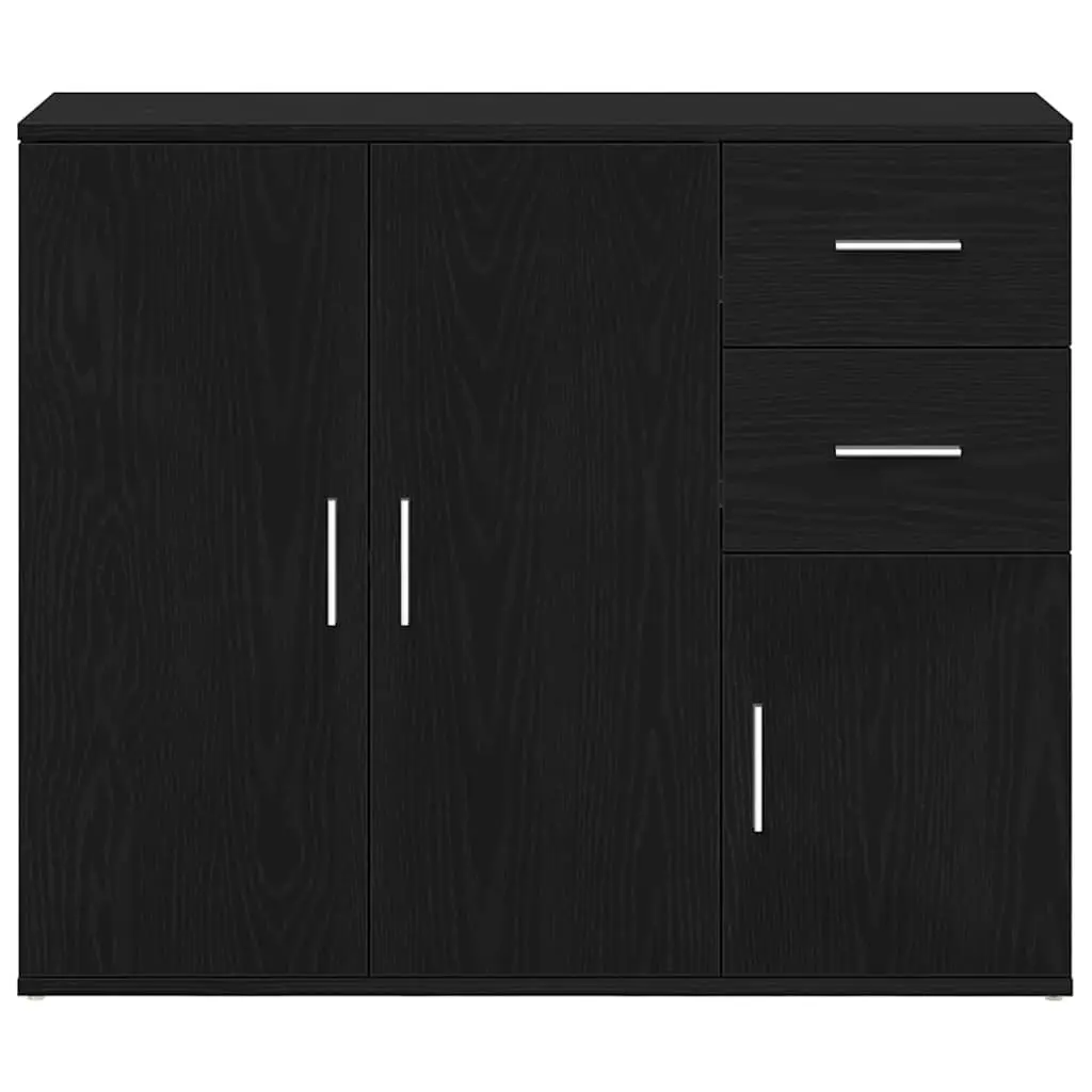 Sideboard Storage Cabinet Black Oak 91x29.5x75 cm Home Furniture