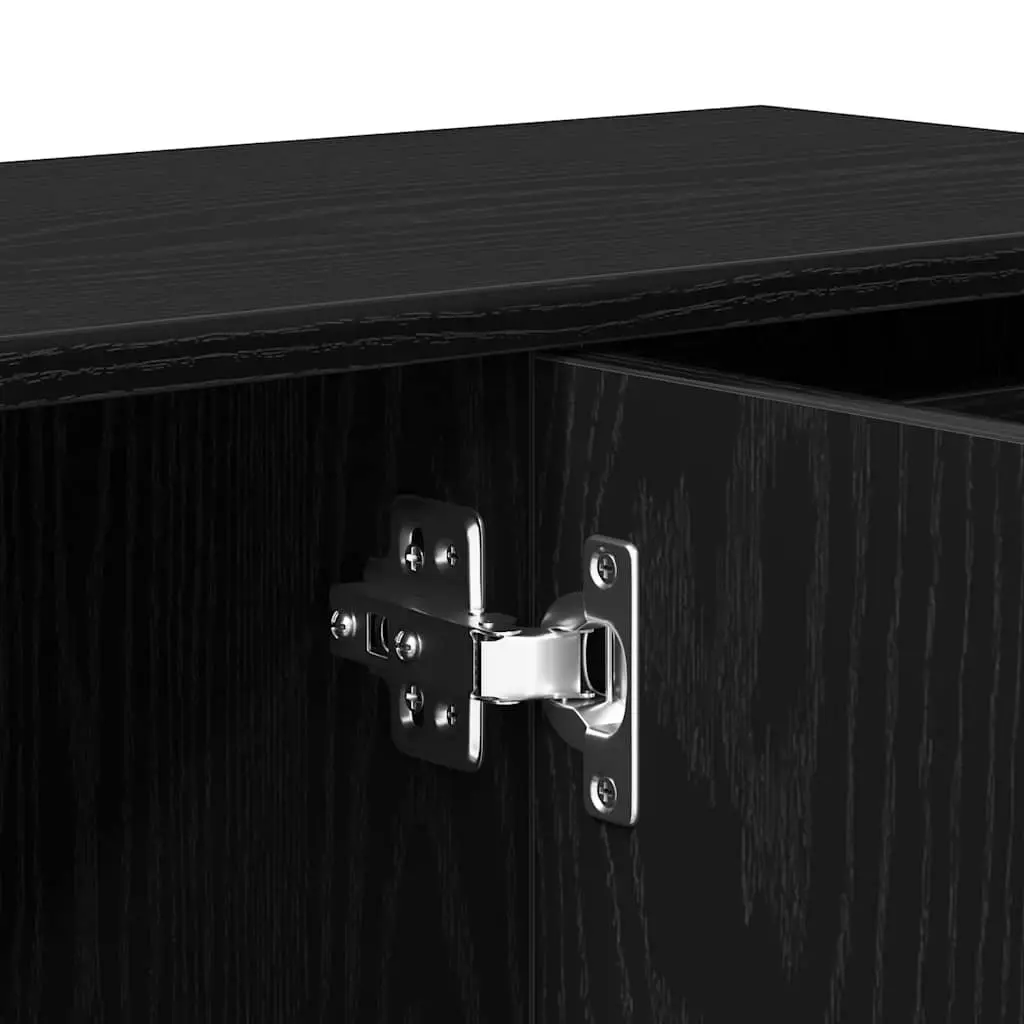 Sideboard Storage Cabinet Black Oak 91x29.5x75 cm Home Furniture