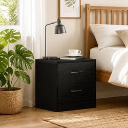Specifications of Black Oak Bedside Cabinet 40x30x40cm