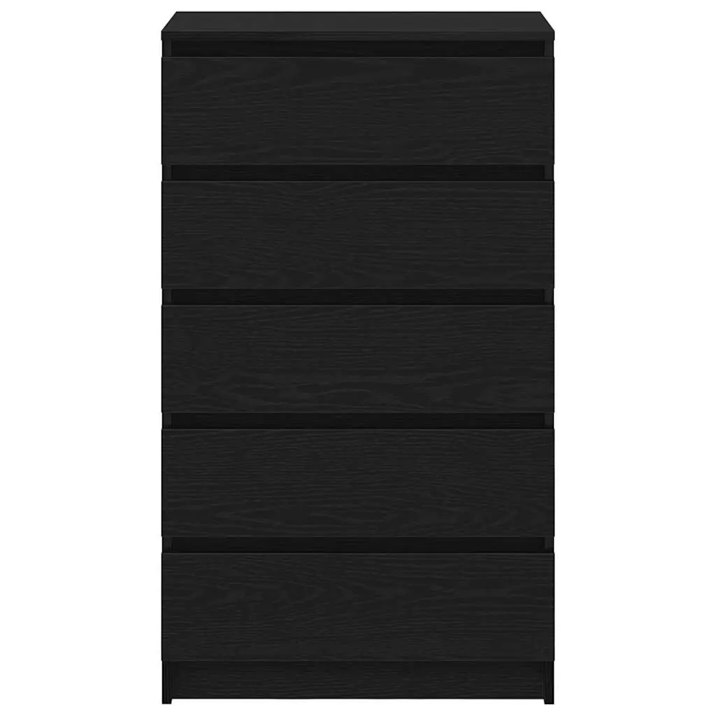 Drawer Cabinet Black Oak 60x36x103 cm Storage Chest 5 Drawers