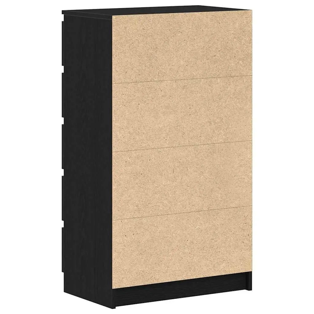 Drawer Cabinet Black Oak 60x36x103 cm Storage Chest 5 Drawers