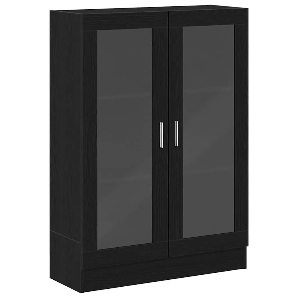 Book Cabinet Black Oak Living Room 82.5x30.5x115 cm Storage Shelves Engineered Wood