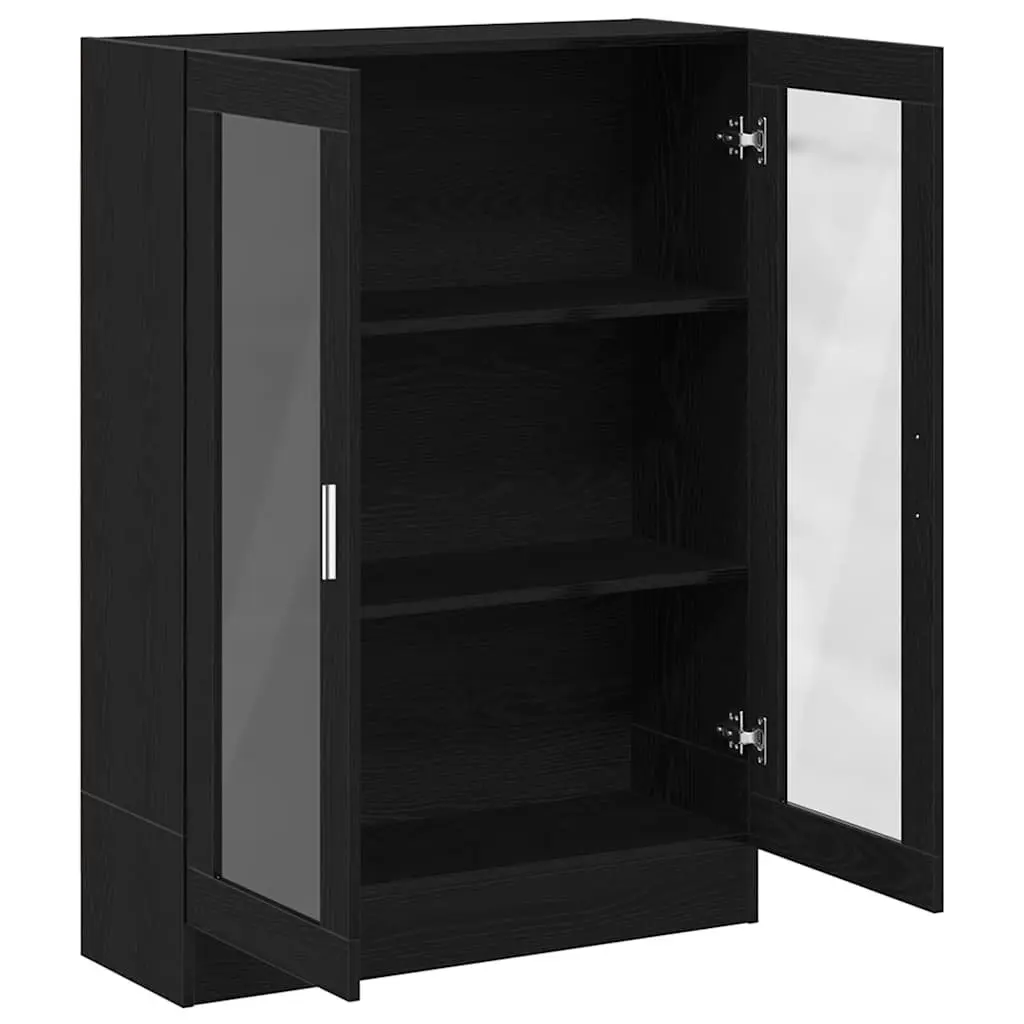 Book Cabinet Black Oak Living Room 82.5x30.5x115 cm Storage Shelves Engineered Wood