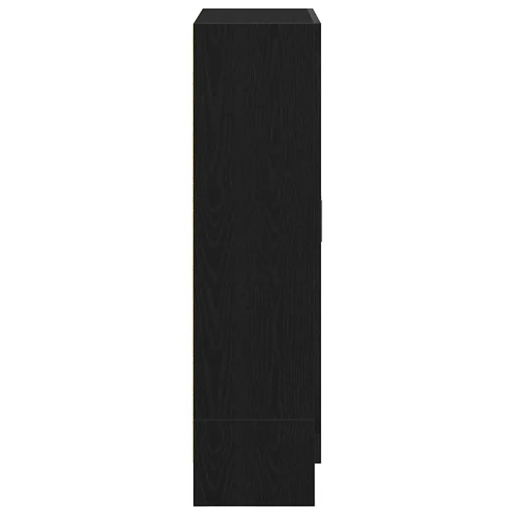 Book Cabinet Black Oak Living Room 82.5x30.5x115 cm Storage Shelves Engineered Wood