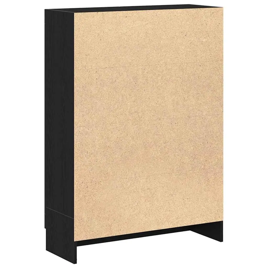 Book Cabinet Black Oak Living Room 82.5x30.5x115 cm Storage Shelves Engineered Wood