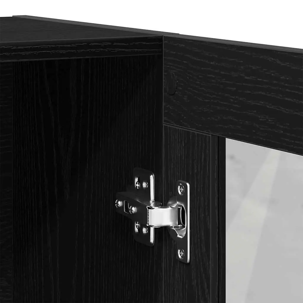 Book Cabinet Black Oak Living Room 82.5x30.5x115 cm Storage Shelves Engineered Wood