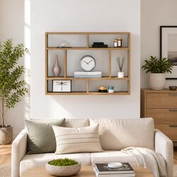 Wall Shelf Dimensions: 75 x 16 x 55 cm, Solid Acacia Wood