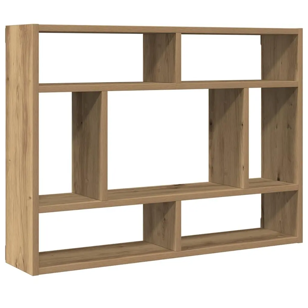 Wall Shelf Floating Storage Organizer Brown 75 x 16 x 55 cm Home Decor Display Shelving Unit