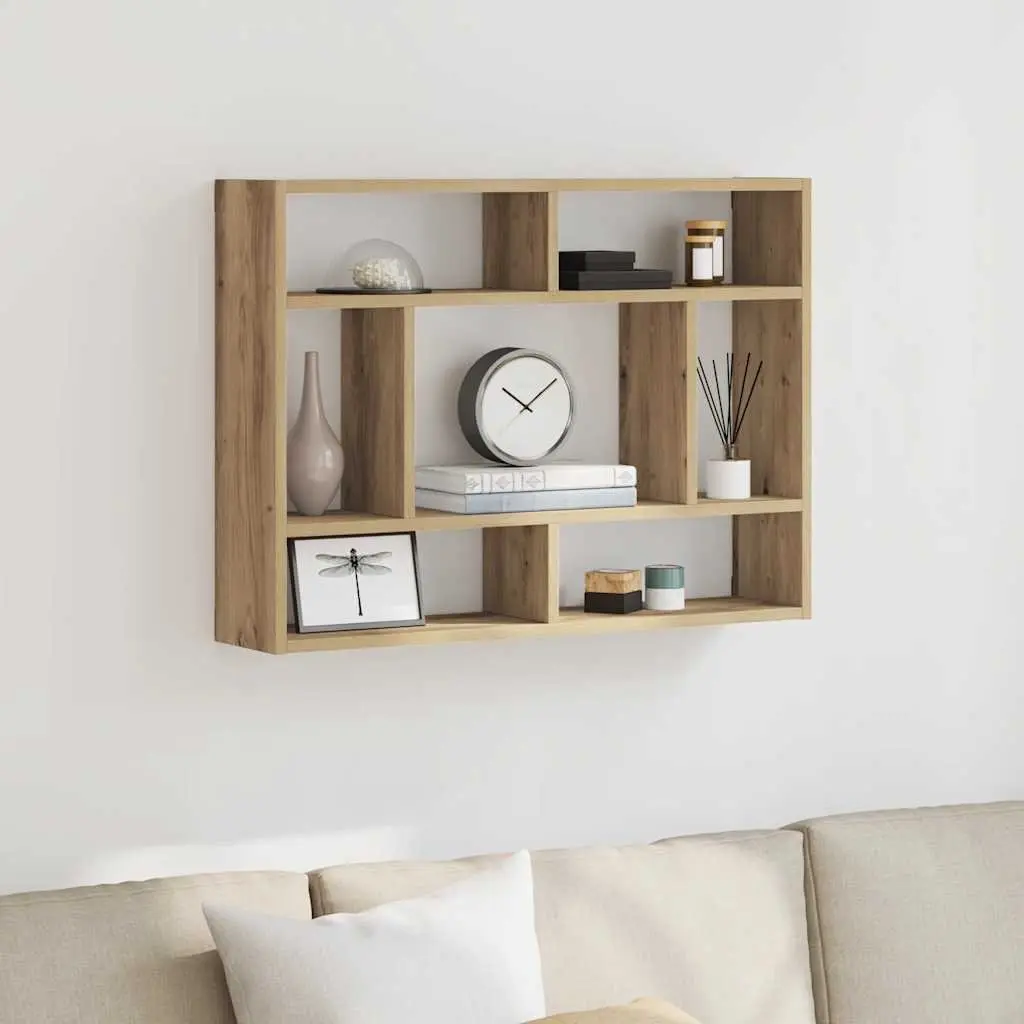 Wall Shelf Floating Storage Organizer Brown 75 x 16 x 55 cm Home Decor Display Shelving Unit