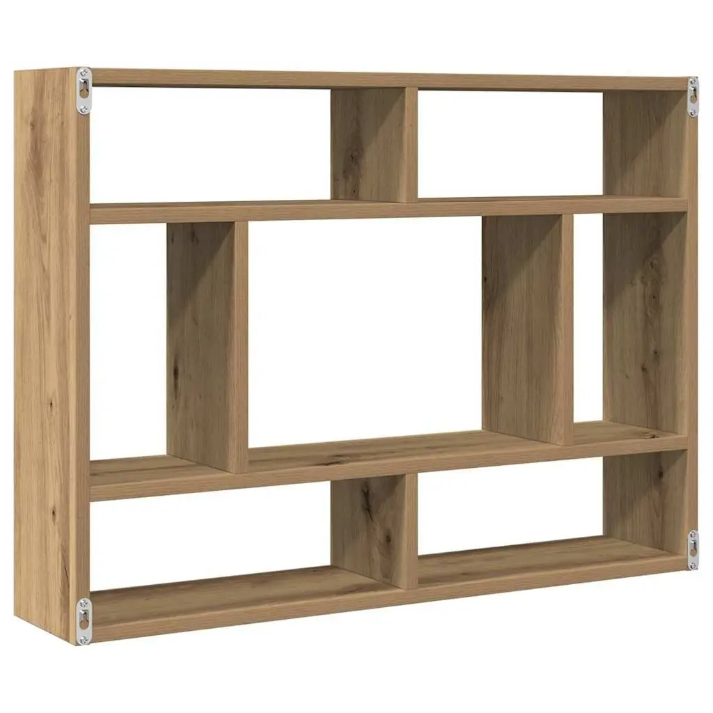Wall Shelf Floating Storage Organizer Brown 75 x 16 x 55 cm Home Decor Display Shelving Unit