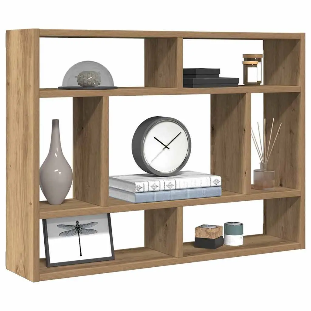 Wall Shelf Floating Storage Organizer Brown 75 x 16 x 55 cm Home Decor Display Shelving Unit