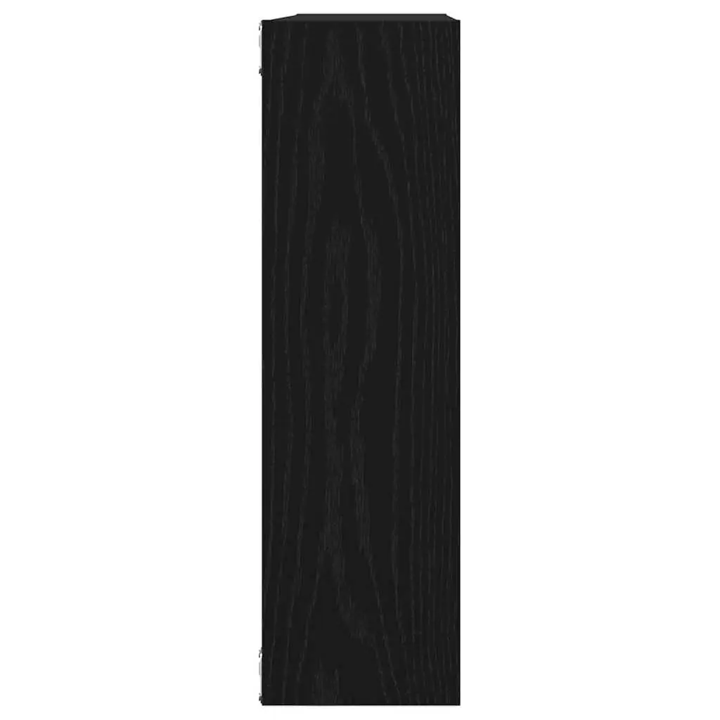 Wall Shelf Black Oak Floating Storage Display Organiser Bedroom 75 x 16 x 55 cm