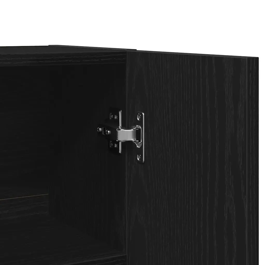 Washing Machine Cabinet Bathroom Laundry Room Black Oak 70.5 x 25.5 x 90 cm