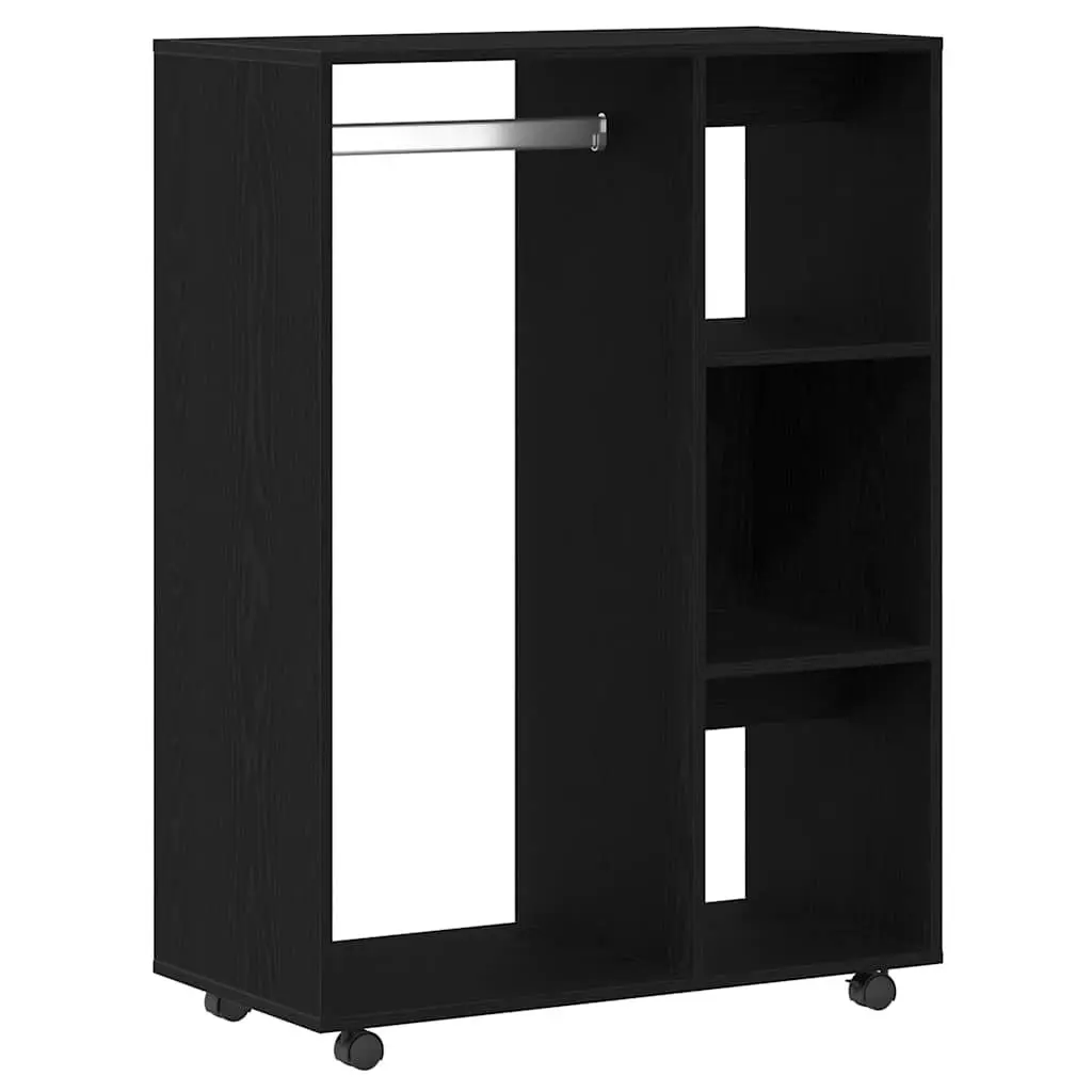 Wardrobe Black Oak Engineered Wood Storage Cabinet 80x40x110 cm