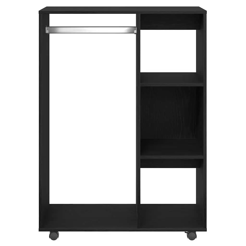 Wardrobe Black Oak Engineered Wood Storage Cabinet 80x40x110 cm