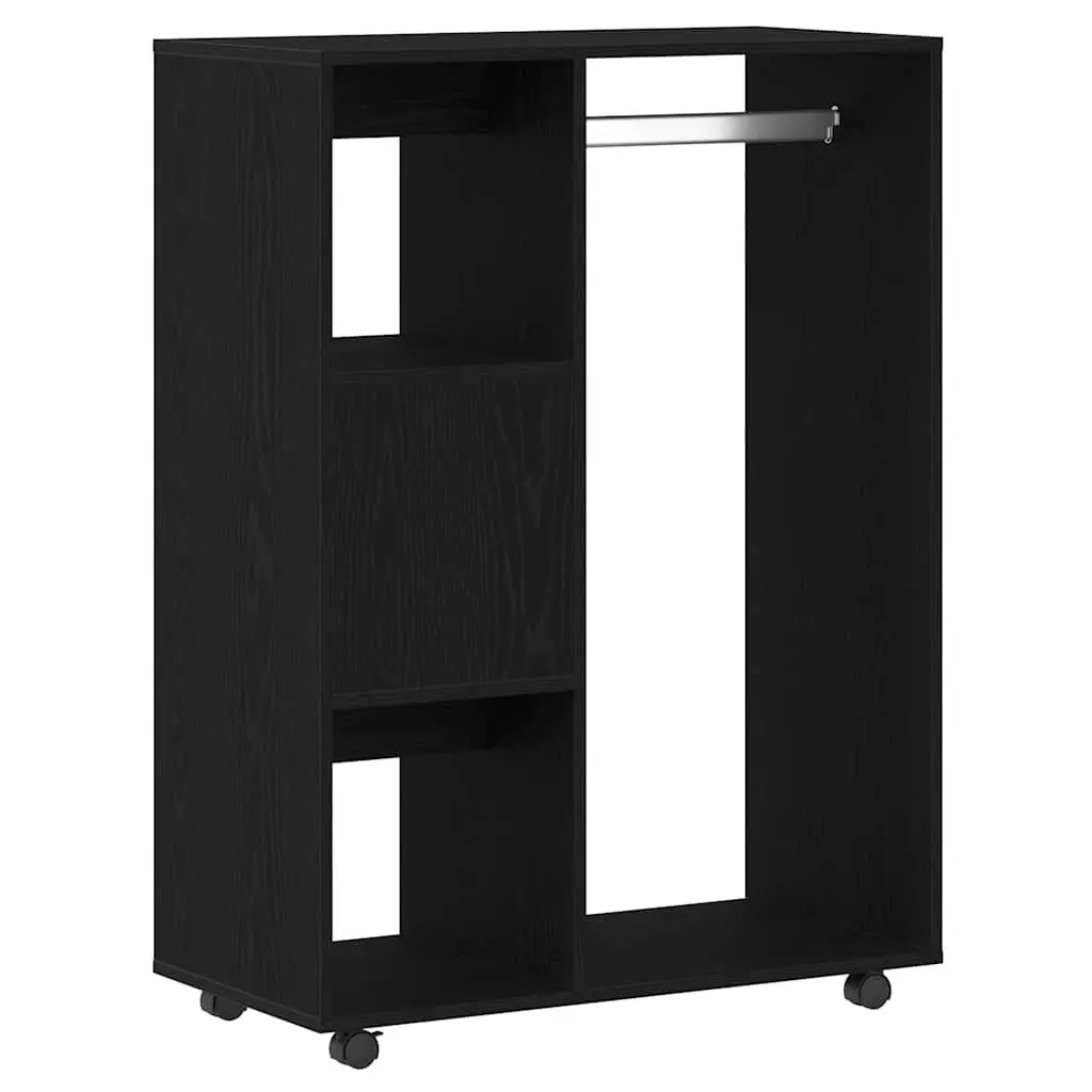 Wardrobe Black Oak Engineered Wood Storage Cabinet 80x40x110 cm