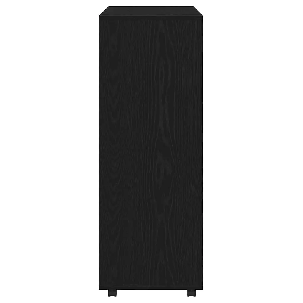 Wardrobe Black Oak Engineered Wood Storage Cabinet 80x40x110 cm