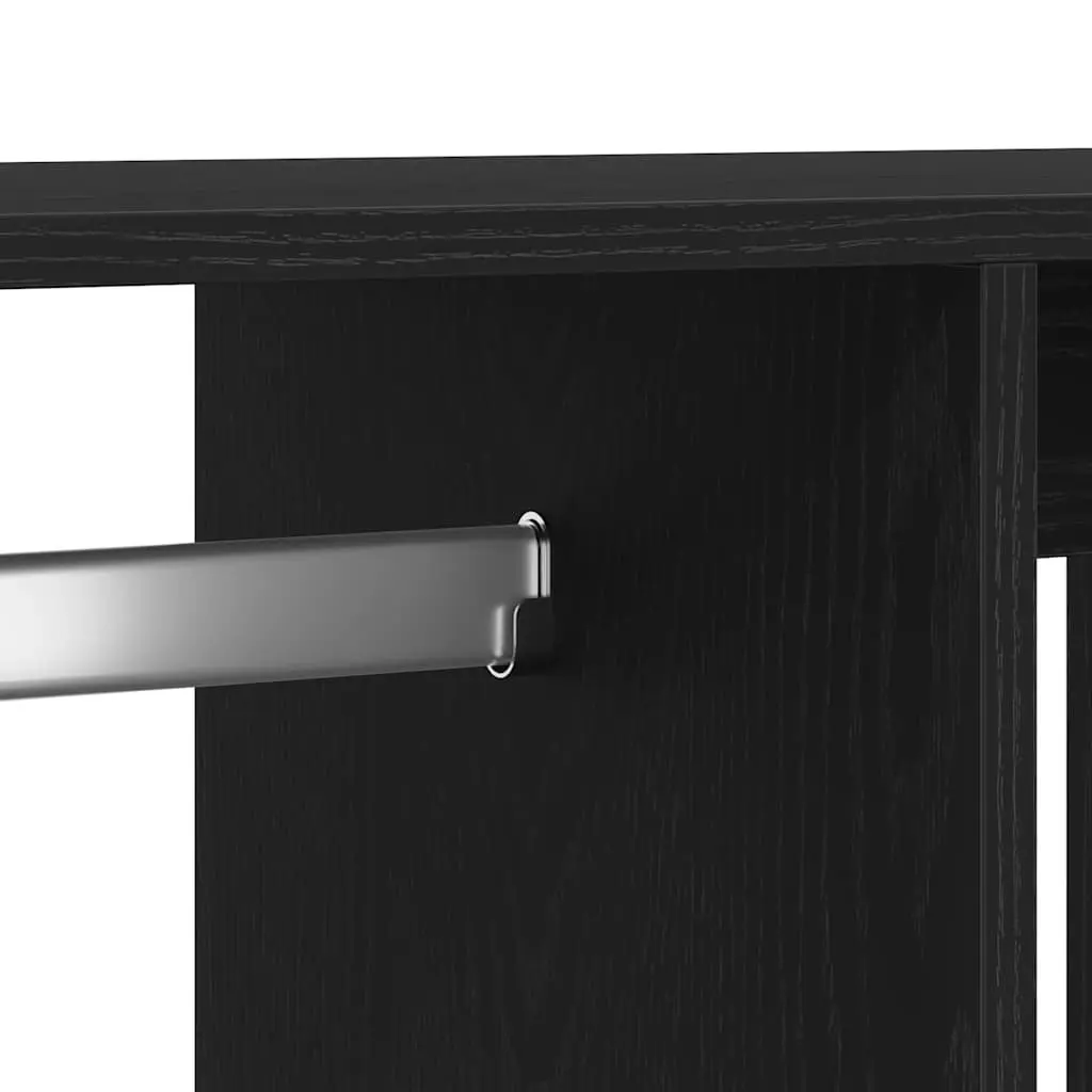 Wardrobe Black Oak Engineered Wood Storage Cabinet 80x40x110 cm