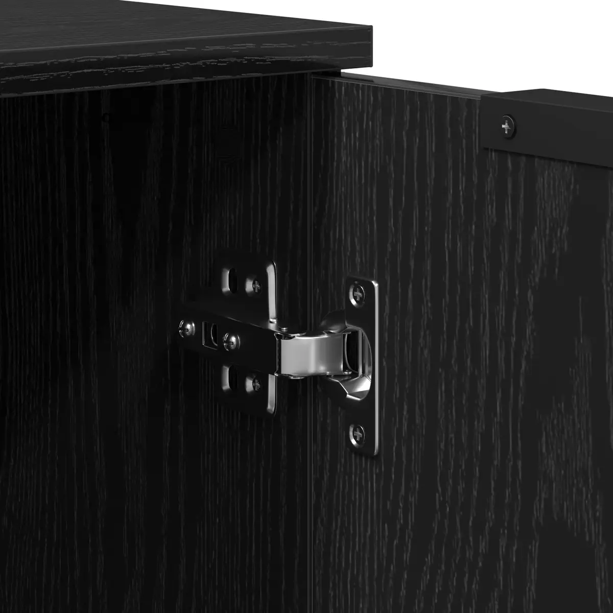 Sideboard Black Oak 60x30x70cm Modern Storage Cabinet Living Dining Room