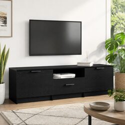 Black TV Cabinet Dimensions: 140 x 35 x 40 cm