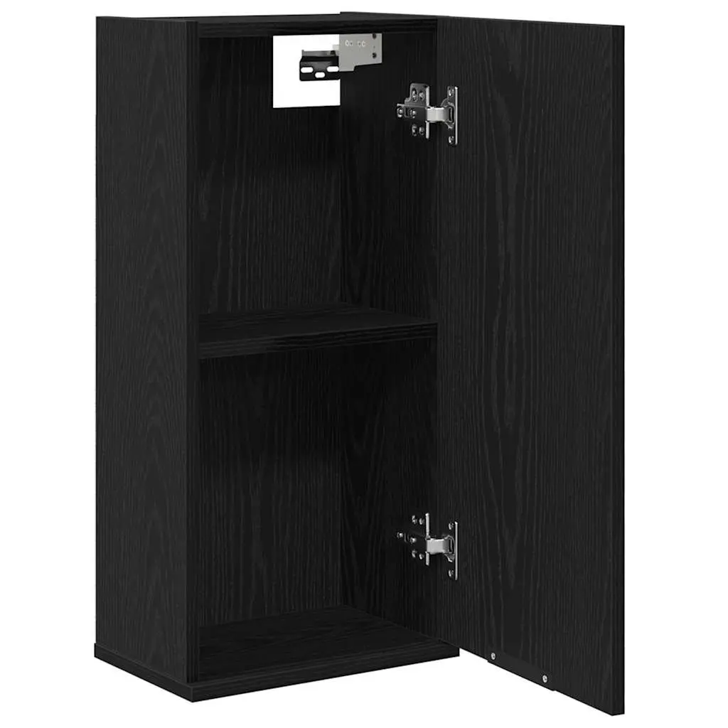 Wall-mounted Bathroom Cabinet Black Oak Engineered Wood Storage Unit 32 x 20 x 67 cm