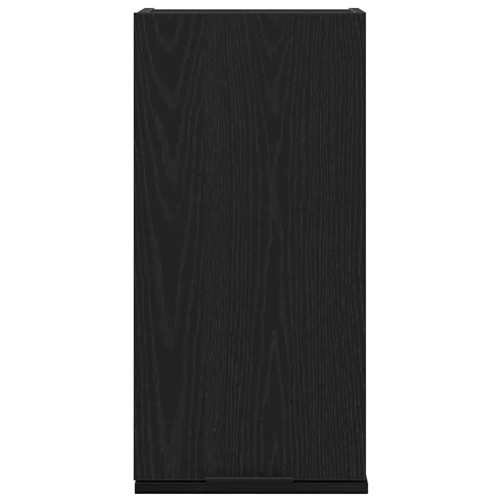Wall-mounted Bathroom Cabinet Black Oak Engineered Wood Storage Unit 32 x 20 x 67 cm