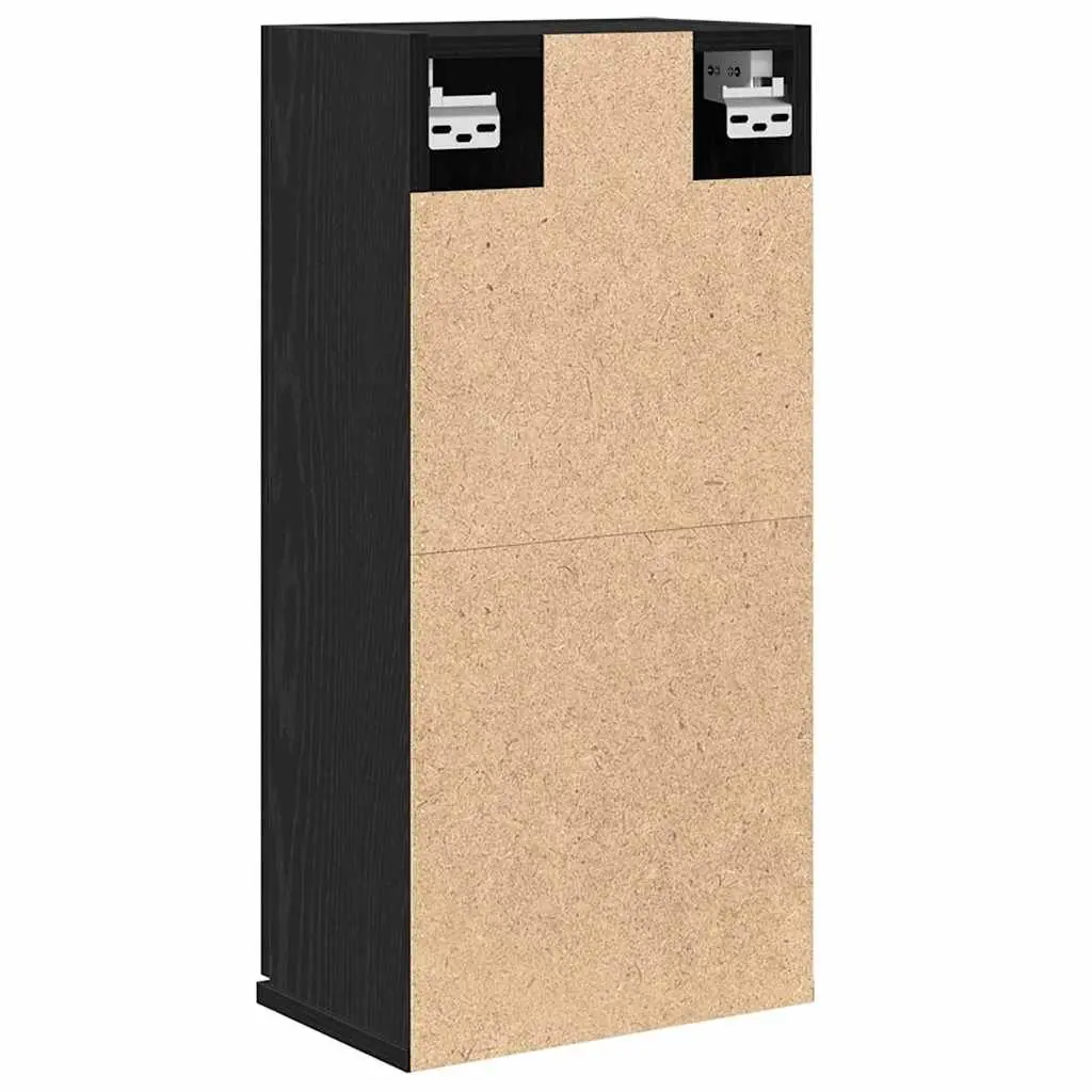 Wall-mounted Bathroom Cabinet Black Oak Engineered Wood Storage Unit 32 x 20 x 67 cm