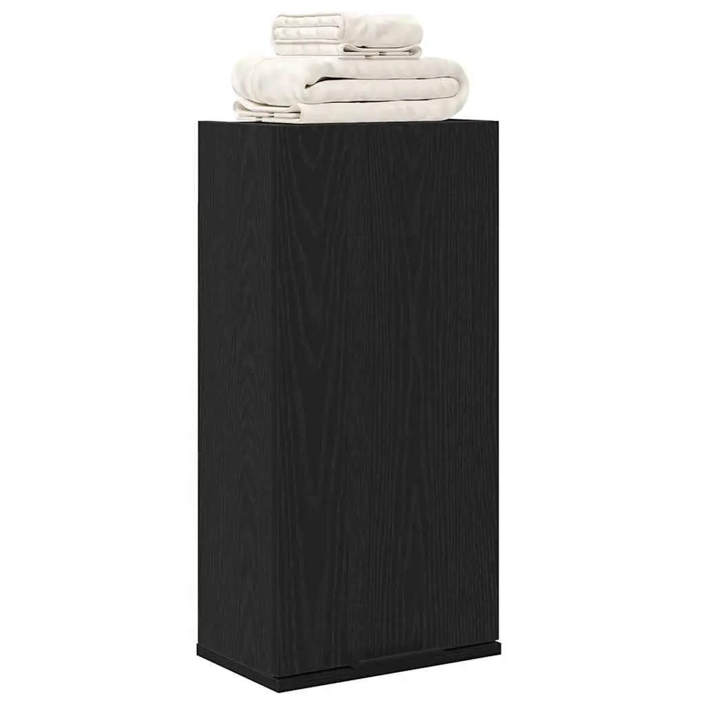 Wall-mounted Bathroom Cabinet Black Oak Engineered Wood Storage Unit 32 x 20 x 67 cm