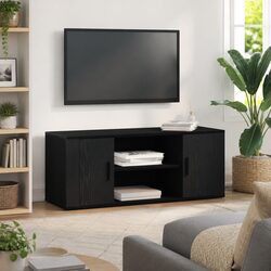 Black Oak Engineered Wood TV Cabinet 100x35x40cm