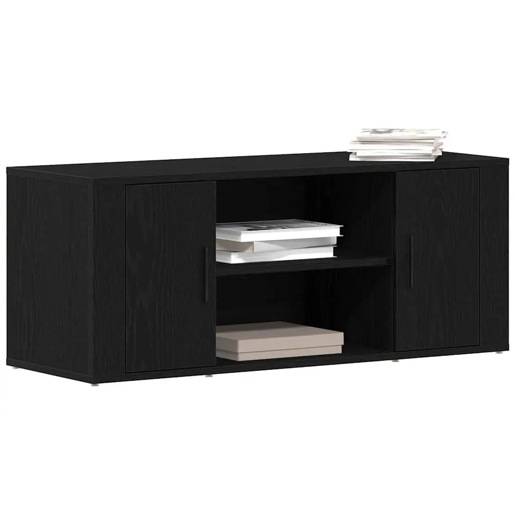 Black Oak Engineered Wood TV Cabinet 100x35x40cm
