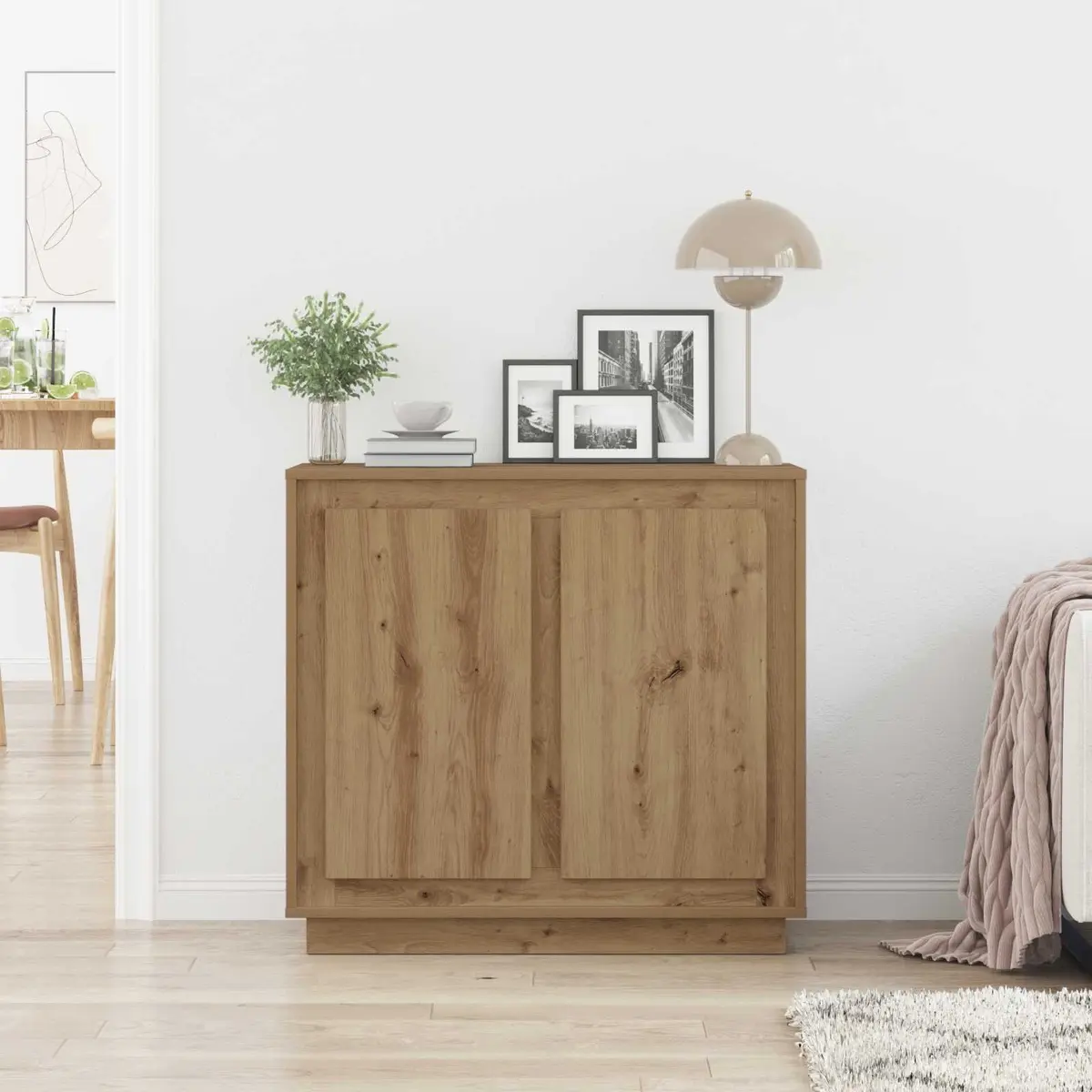 Sideboard Brown Engineered Wood Buffet Cabinet Storage Dining Room Furniture