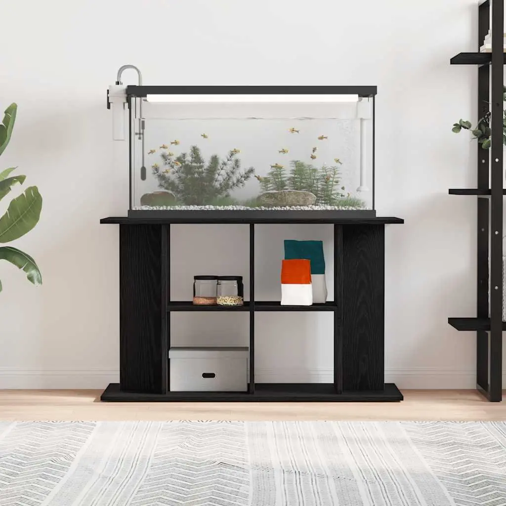 Aquarium Stand Fish Tank Cabinet Storage Display Engineered Wood Black