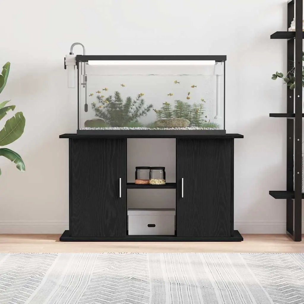 Aquarium Stand for Fish Tank Display Cabinet with Storage Shelves Black Oak 101 x 41 x 58 cm
