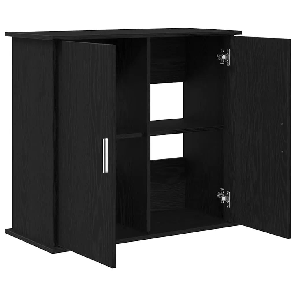 Aquarium Stand Fish Tank Cabinet Storage Black Oak 81 x 36 x 73 cm