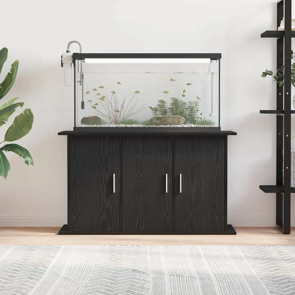 Aquarium Stand Fish Tank Cabinet Storage Black Oak 101x41x58cm Engineered Wood