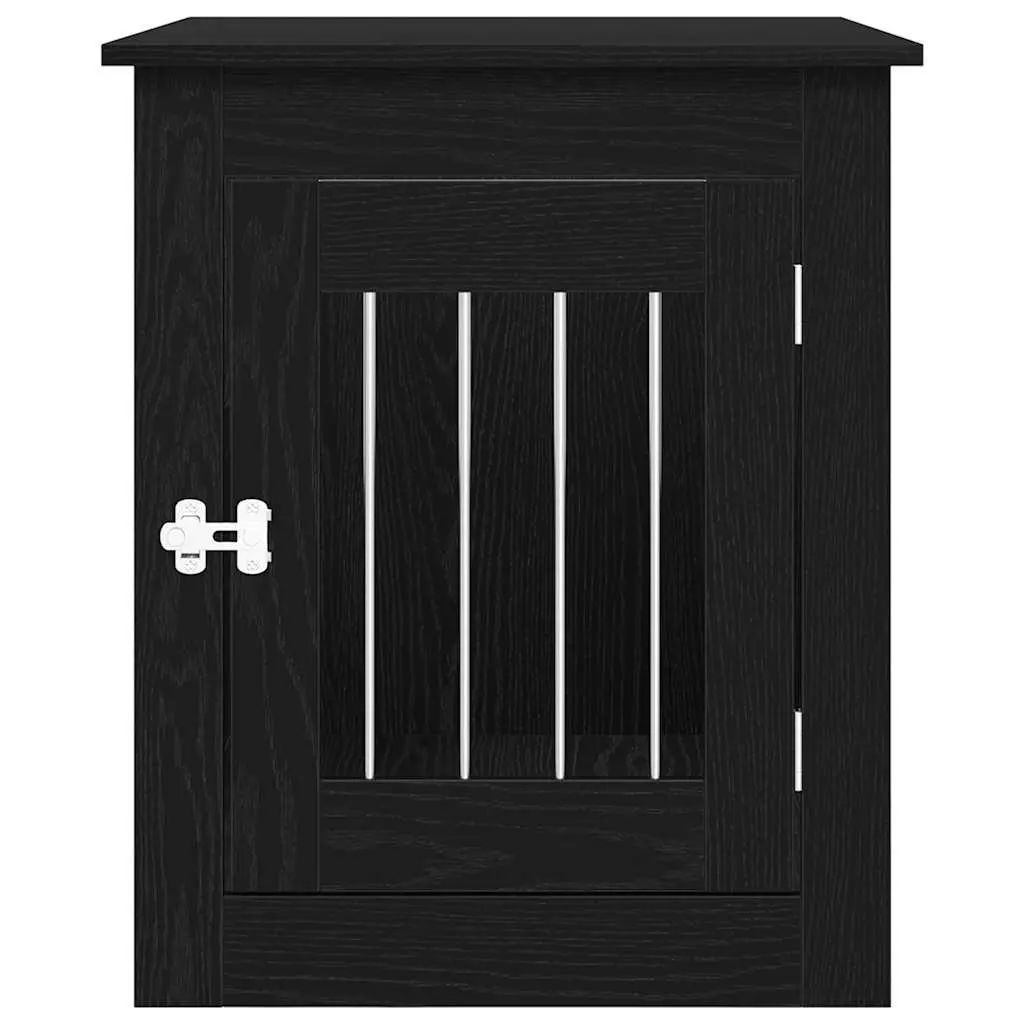 Dog Crate Furniture End Table Black Oak 55x75x65cm