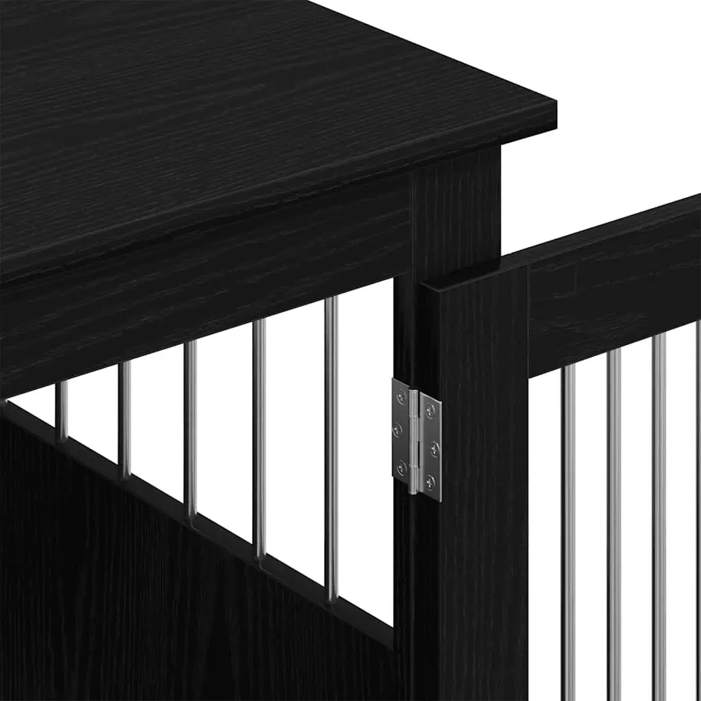 Dog Crate Furniture End Table Black Oak 55x75x65cm