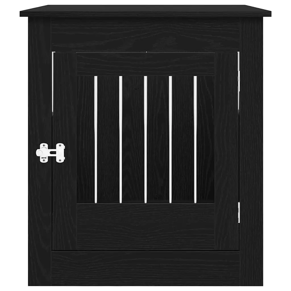 Dog Crate Furniture End Table Black Oak 64.5 x 80 x 71 cm