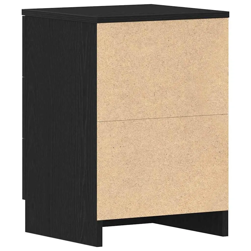 Bedside Cabinets 2 pcs Black Engineered Wood Nightstand Storage 38x35x55 cm