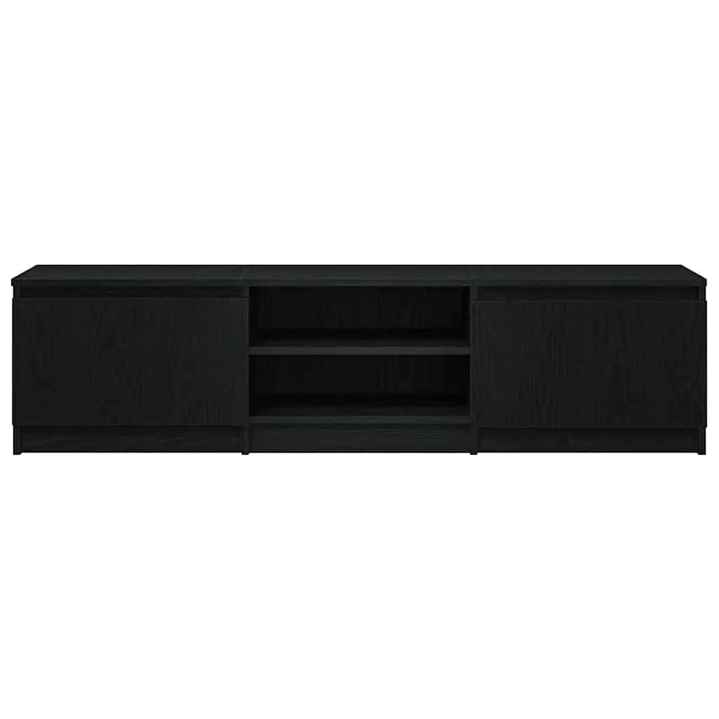 TV Cabinet Living Room Black Oak 140x40x36cm Engineered Wood Storage Unit