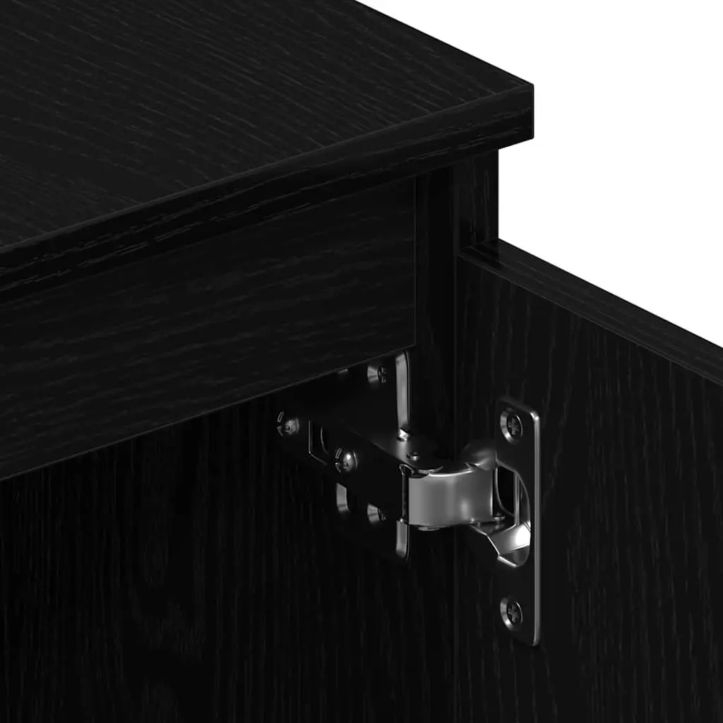 TV Cabinet Living Room Black Oak 140x40x36cm Engineered Wood Storage Unit