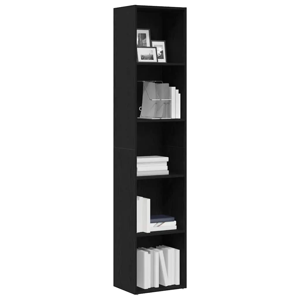 Engineered Wood Book Cabinet Black 40x30x189 cm