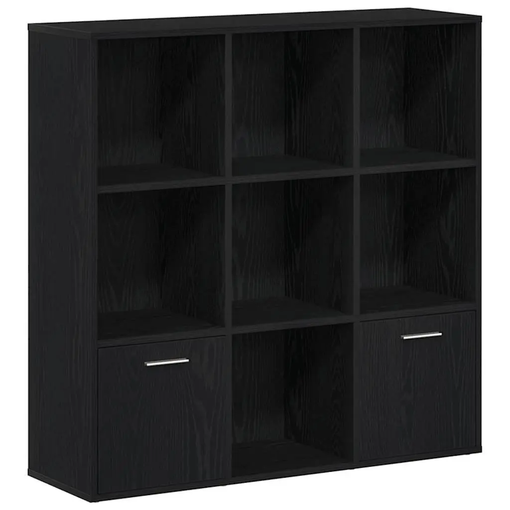 Black Oak 7-Compartment Book Cabinet