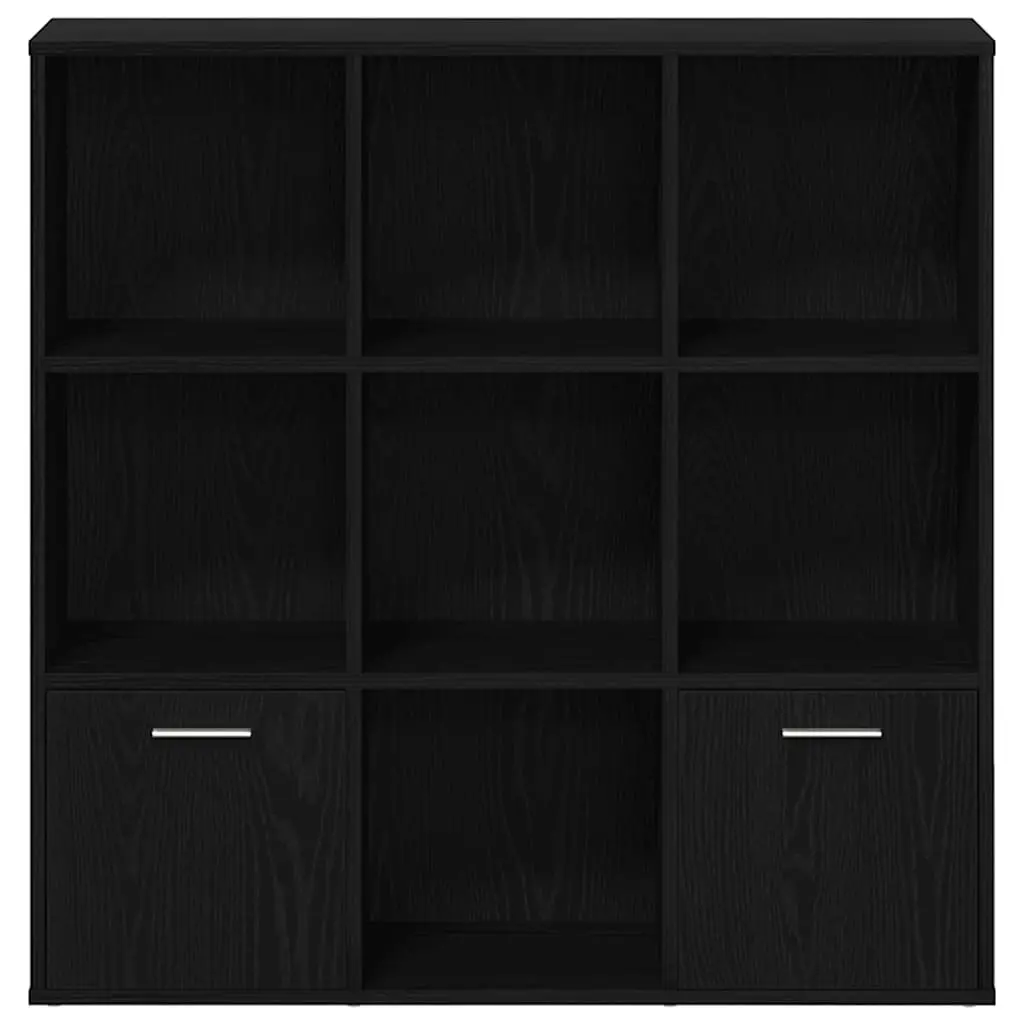 Black Oak 7-Compartment Book Cabinet