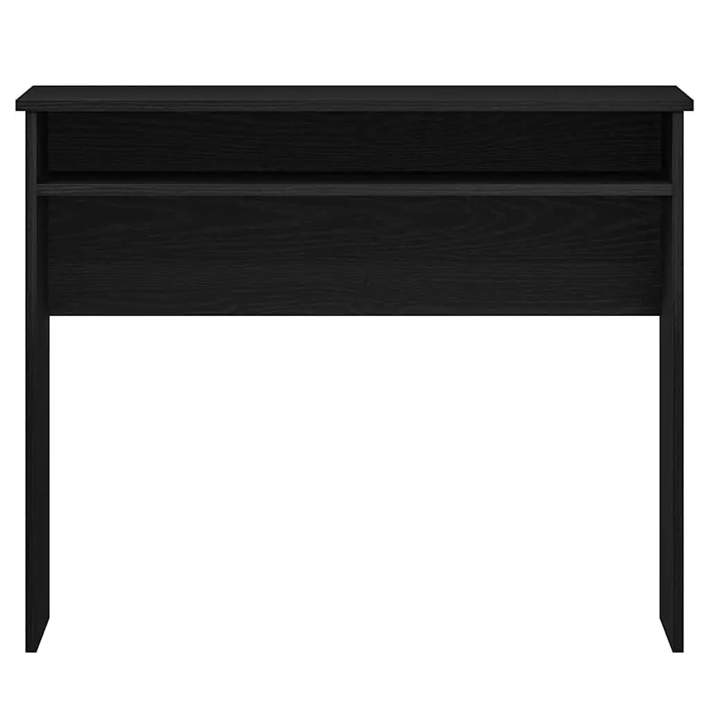 Black Oak Desk 90x50x74cm Office Study Gaming Workspace Engineered Wood Storage