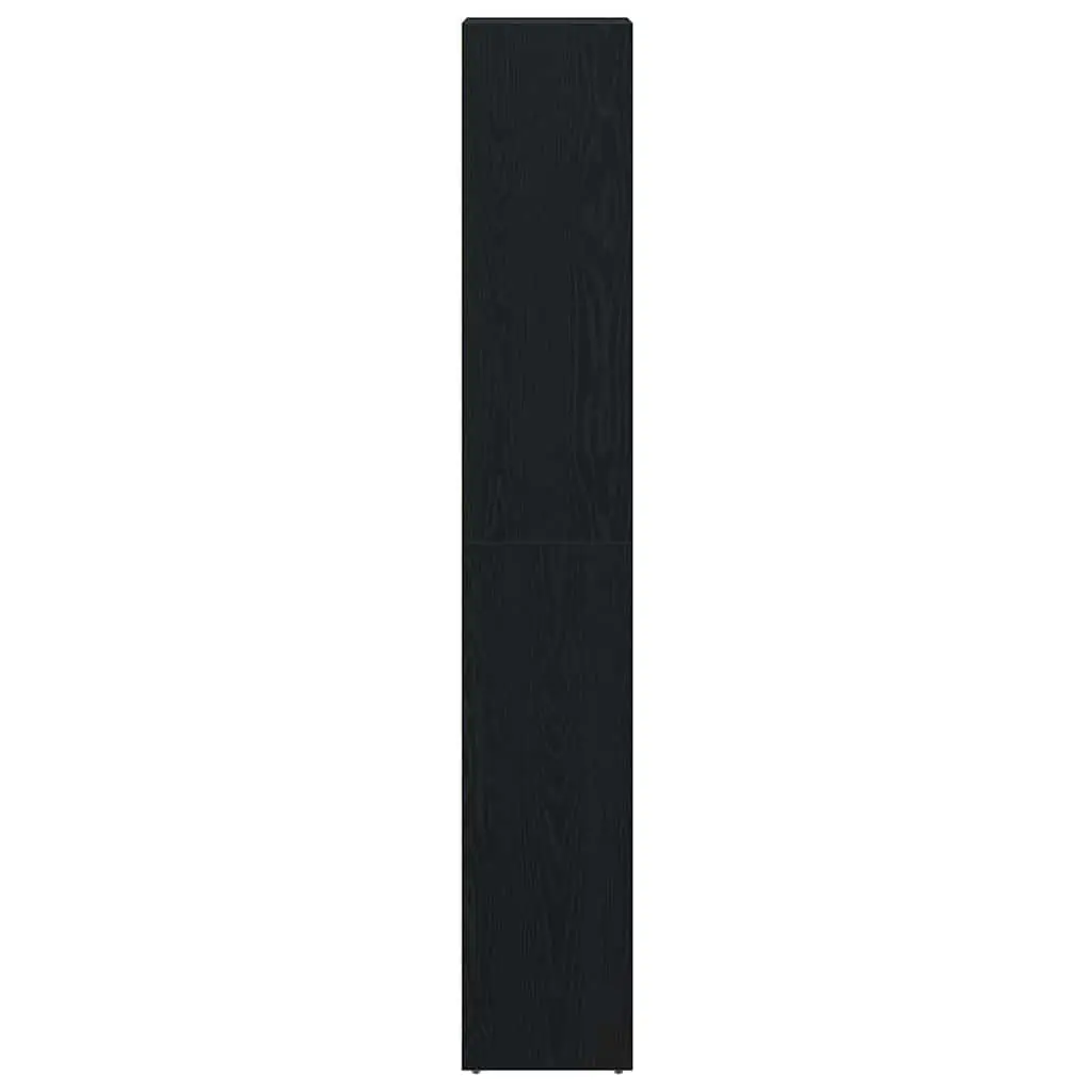 Bathroom Cabinet Black Oak 30x30x183.5cm Engineered Wood Storage Unit
