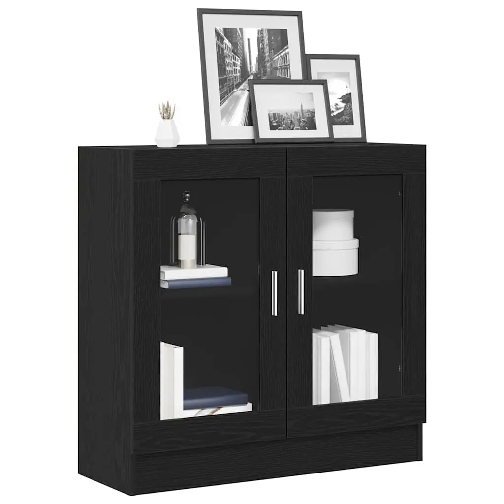 Book Cabinet Black Oak 82.5 x 30.5 x 80 cm Modern Storage Shelving Unit